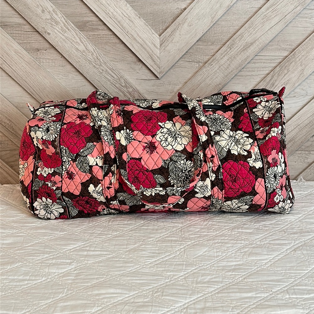 Vera Bradley Large Quilted Duffle 🤎🩷 Mocha Rouge